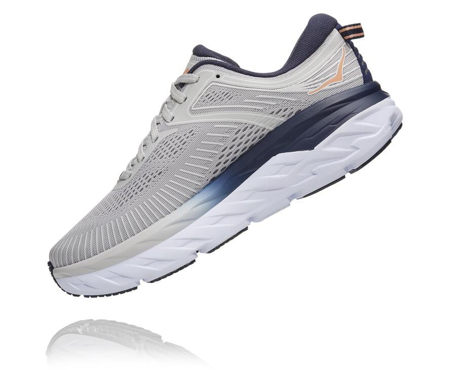 Hoka One One Bondi 7 Löparskor Dam - Grå/Svarta - ZKQYV-2930